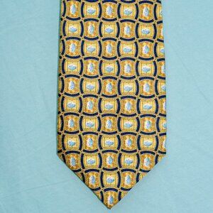 Collectors Item! Yellow & Blue 100% Silk Neck Pfizer Neck Tie New in Packaging!